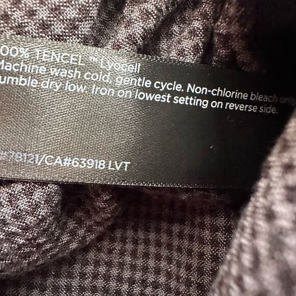 EILEEN FISHER TENCEL Seersucker Check Midi Skirt gray large - Picture 4 of 9